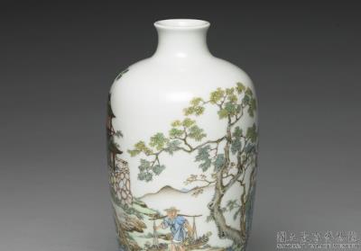 图片[2]-Mei-p’ing vase in yang-ts’ai enamels with landscape and imperial poem décor 1743 (Ch’ien-lung reign)-China Archive